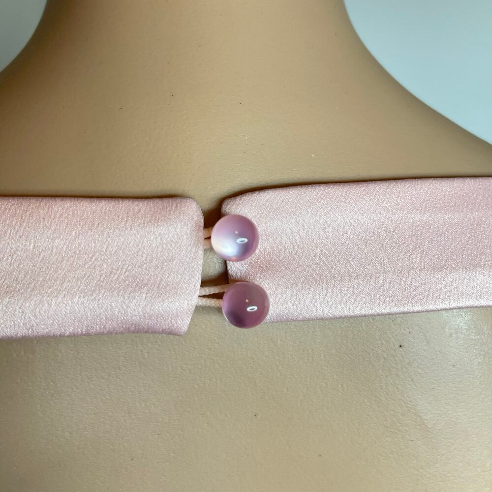 Miss Circle Camila Pink Satin Corset Mini Dress size S New long sleeve Pastel - Picture 8 of 13
